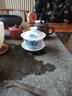 恒古（Heregur） 青花陶瓷特小号三才盖碗茶杯盖杯功夫茶具泡茶器3英寸茶备品茗杯盖凹 特小号青花牡丹(80ML) 实拍图