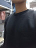 唐号（tanghao）纯色长袖卫衣ins重磅圆领加绒男宽松落肩原创卫衣纯色打底衫男女 黑色 3XL 实拍图