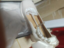 达芙妮法式粗跟单鞋女伴娘玛丽珍鞋气质高跟鞋晚晚鞋4623404078米色34 实拍图