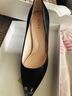 蓝晨语依 高跟鞋女细跟尖头浅口单鞋女韩版网红水钻时尚性感女鞋 黑色 37 实拍图