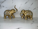 冰石美 欧式大象摆件开业礼品客厅酒柜电视柜玄关家居装饰品乔迁工艺品 大象（金色一对） 实拍图