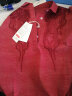 如素慢衣复古文艺刺绣棉麻衬衫长袖衬衣中长款打底衫女Q12615 锈红色 均码 晒单实拍图