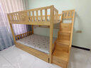 子航（ZH） 上下床实木儿童床橡胶木双层床彩漆双抽高低床宿舍上下铺 橡木色-上铺135下铺135 梯柜款 实拍图