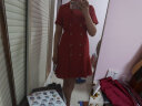 FANSILANEN范思蓝恩正式气质通勤连衣裙女夏季收腰显瘦面试西装裙 红色 L 实拍图