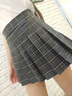 半身裙女短裙春夏秋冬季高腰格子百褶裙女士A字学生裙子学院风裙子 深灰格 S 实拍图