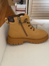 百丽童鞋儿童马丁靴秋冬女童大黄靴中大童工装靴男童百搭短靴加绒靴子 驼色-单里DE3193 30 实拍图