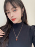 唐后（TH）红玛瑙耳环女新中式轻奢宝石耳钉925银小众耳坠送生日节日礼物 玫瑰金色红玛瑙耳环 实拍图