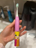 ApiYoo 艾优儿童电动牙刷6-12岁A7卡通外观小巧机身无线充电IPX7级防水 班尼鹿（粉） 儿童 实拍图
