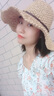 斯普琳遮阳帽子女夏天韩版潮海边防晒帽可折叠太阳帽渔夫帽大沿草帽编织 文艺系卡其 实拍图