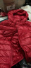 雅鹿羽绒服女短款轻薄冬连帽韩版时尚休闲白鸭绒外套修身AP 大红色 XL 实拍图
