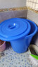 木野村大水桶塑料桶大号大容量带盖加厚食品级胶桶大白桶储水桶家用圆桶 蓝色（带盖） 150L桶口外径63高71cm 实拍图