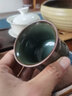 下功夫官窑铁胎冰裂纹茶杯茶具大号主人杯单杯陶瓷功夫茶品茗杯茶盏个性 官窑梅花竹节杯青色 实拍图