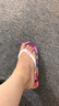 黑玛（Hotmarzz）人字拖女印花新款平底休闲沙滩拖鞋防滑夹脚凉拖鞋夏外穿 浅蓝色 39 (253mm) 实拍图