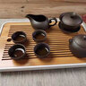 正扬汝窑茶具套装家用简约陶瓷紫砂整套茶具茶壶茶杯竹制茶台 （紫砂西施壶）套装-白/盘（大） 14件 实拍图