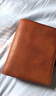 ANDSEEYOU品牌 钱包男 短款证件卡包 竖款钱夹 真皮手拿包 手工牛皮皮夹子 棕色 实拍图