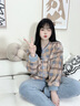 千年马旷野美拉德加绒睡衣女秋冬季珊瑚绒格子可外穿家居服法兰绒套装 咖蓝格67275 165(L) 建议体重105-125斤 实拍图