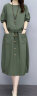 卡吉蘭娜（Kajilanna）棉麻连衣裙女装夏季新款韩版显瘦时尚气质减龄小个子休闲套装裙子 绿色 XL（120-135斤） 晒单实拍图