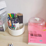时代良品 防尘带盖旋转笔筒收纳盒轻奢高级感办公室学生桌面笔桶创意笔盒多功能可爱儿童女孩男孩笔架装放笔 白色 实拍图