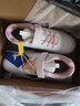 双丁儿童足球鞋碎钉网布网面透气tf底魔术贴免系带男女童小学生小孩子 白粉皮面 35  球袜+护板 实拍图