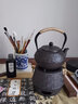 瓷牌茗茶具（cipaiming teaset） 围炉煮茶铁壶火碳炉风炉铸铁茶具煮茶烧水家用户外木炭炉 双耳炭炉+1.2升牡丹铁壶 实拍图