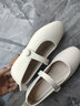 巧丂法式玛丽珍鞋软皮配裙子秋季单鞋女粗跟软底舒适温柔晚晚鞋奶奶鞋 复古法式单鞋米白色【36码】 实拍图