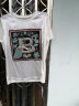 VOA前片丝绸撞色B字母蓝花粉框螺纹圆领短袖白T恤 BG52 黑色字母 (203) 165/L 晒单实拍图