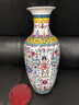 悦灵美 景德镇陶瓷花瓶中式客厅玄关装饰品摆件酒柜博古架瓷器工艺摆设 白底珐琅彩冬瓜瓶(配木底座) 实拍图