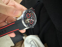 马克华菲（MARK FAIRWHALE）手表男士机械表全自动赛车系列双面镂空国表飞轮夜光防水潮流男表 银壳红面胶带款 实拍图