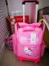 花迹拉杆书女孩小学生拉杆书包爬楼梯2-5-6年级情人节双肩背包女  梦幻粉两轮 实拍图