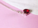 rarebeauty【圣诞节礼物送女友】红石榴石宝石项链女士锁骨吊坠时尚首饰 【吊坠+银链】顺丰现货 实拍图