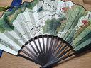 王星记扇子百花系列女式绢扇中国风手工折扇折叠扇杭州礼品工艺汉服古典 棕色梅花 20cm 实拍图