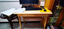 北欧实木书桌学生写字桌子现代简约家用台式笔记本电脑桌办公桌带抽屉中学生写字台 书桌升级版+椅子[原木色] 0.8*0.55米单抽屉 实拍图