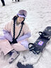 酷峰新款韩版滑雪服男女加厚保暖防水单双板装备分体滑雪衣裤情侣雪衣 粉紫心上衣 M 实拍图