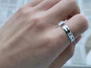 中国黄金闪耀足银戒指男士时尚活口素圈指环男生生日礼物送男友老公纪念日 足银闪耀男戒-送皮绳可做项链 实拍图