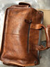 慢时光复古潮真皮旅行包头层牛皮行李包大容量手提包出差电脑包男公文包 浅棕色 实拍图