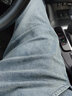 HOUQIYE牛仔裤男春秋韩版青少年修身弹力九分小脚裤男士潮流百搭休闲裤  K325蓝灰色 33 （145-155斤） 实拍图