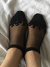步之秀女袜透气薄款短款水晶袜女袜子日系袜子短袜女款短丝袜短筒丝袜 蕾丝短黑色黑丝6双 均码 实拍图