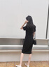 五沃 职业连衣裙气质女神范时尚吊带裙修身显瘦西装外套内搭打底裙搭 酒红连衣裙 . L 实拍图