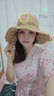斯普琳遮阳帽子女夏天韩版潮海边防晒帽可折叠太阳帽渔夫帽大沿草帽编织 森女系卡其 实拍图