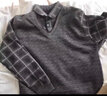 啄木鸟冬装男士毛衣加绒加厚打底衫男装爸爸秋冬季假两件老人爷爷针织衫 JM201深灰 【加绒加厚】 L (175) 【建议126-140斤】 实拍图