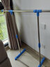 包邮小型飘窗不锈钢晒晾衣架 落地迷你小号室内阳台凉尿布架宿舍婴儿单杆简易晒被架 8002L小型单杆加长无轮 实拍图