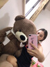 熊玩偶熊娃娃送女朋友陪睡毛绒玩具大熊猫抱枕公仔抱抱熊2米1.6米1.8米两一米八1.5大号泰迪小狗熊 棕色脚掌穿黑卫衣熊 0.8米 萌宠 实拍图