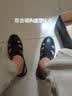 【真牛皮】GENAI凉皮鞋男士休闲包头凉鞋夏季透气户外穿沙滩鞋一脚蹬懒人鞋防滑中年老年人爸爸鞋子男鞋 黑色 真皮 软底软面 镂空 夏天款 39码 (245mm) 实拍图