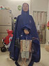 中南（ZHONGNAN）雨衣摩托电瓶电动车雨衣母子款亲子三人加大加厚女士子儿童雨披 (4XL)提花-三人款-枣红 实拍图