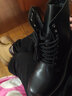 井迈【牛皮】马丁靴男中帮英伦秋冬款增高黑色高帮皮鞋机车工装短靴子 黑色高帮拉链【加绒款】 42 码（=运动鞋43） 实拍图