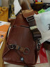 牛船长皮具真皮胸包男士头层牛皮单肩斜挎胸前包休闲运动腰包 深棕色 实拍图