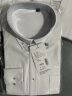 红豆 Hodo 男装男士商务正装修身牛津纺尖扣领长袖衬衫 白色40 实拍图