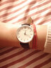 依伦（EREN）女士手表时尚石英女表小表盘超薄皮带女式款学生手表女生韩版防水腕表 358596银壳黑带白面 实拍图