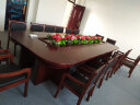 哈堡会议桌大型油漆贴木皮实椭圆形定制会议台简约现代会议洽谈桌 3.5米+12把扶手椅 晒单实拍图
