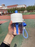 名锐（MINGRUI）水杯吸管杯女夏天高颜值塑料杯Tritan时尚学生 海鸥白400ML【杯刷+吸管刷】 实拍图